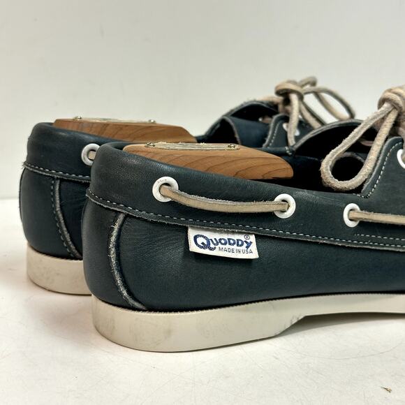 EXCELLENT Quoddy Women's Canoe Boat Shoe Moccasin Blue Green Made in Maine USA 9 - Picture 7 of 12